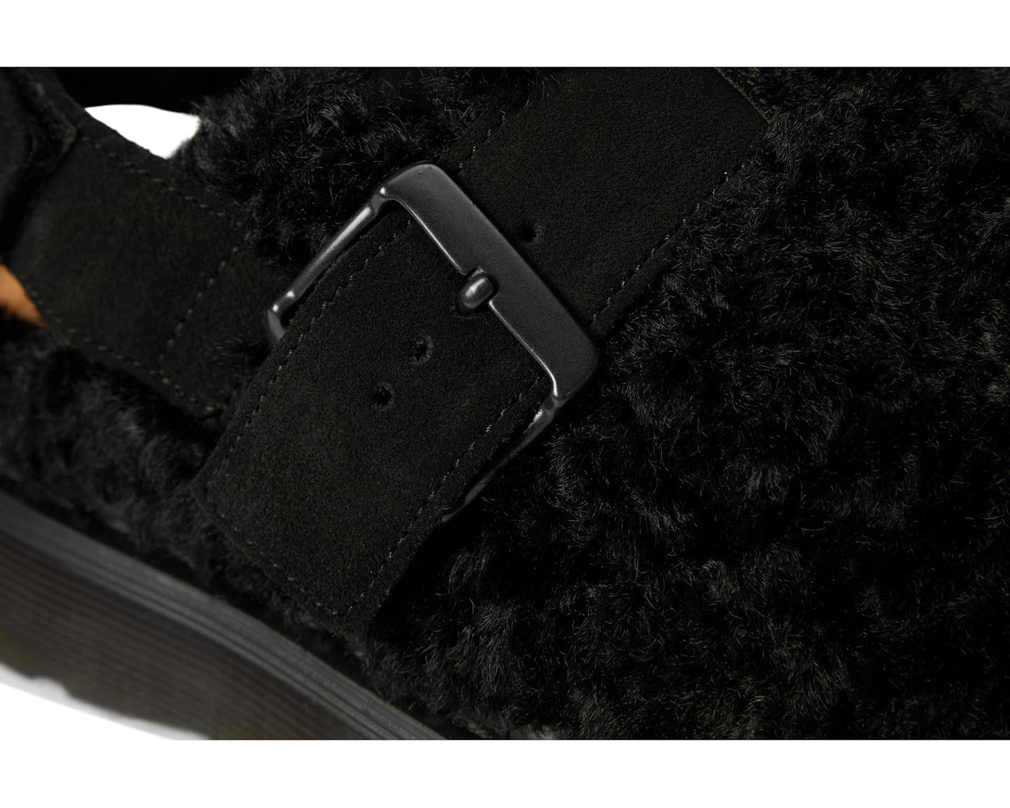 Unisex Dr. Martens Jorge II Faux Fur Lined Deluxe Borg Slingback Mules Black