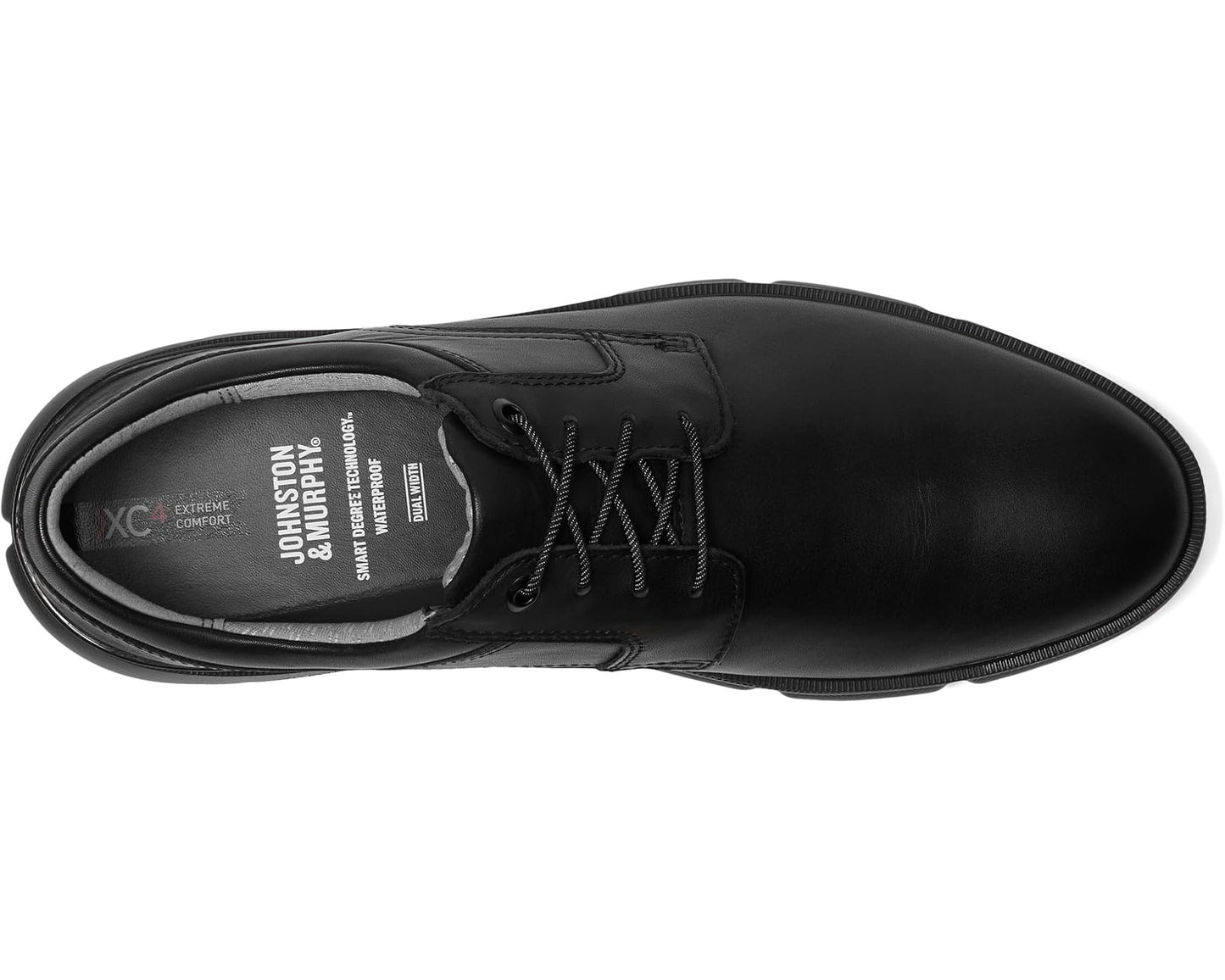 Men's Johnston & Murphy XC4 Tanner Plain Toe Black Waterproof Full Grain