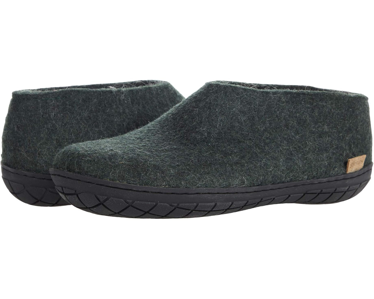 Unisex Glerups Wool Shoe Rubber Outsole Forest/Black Rubber