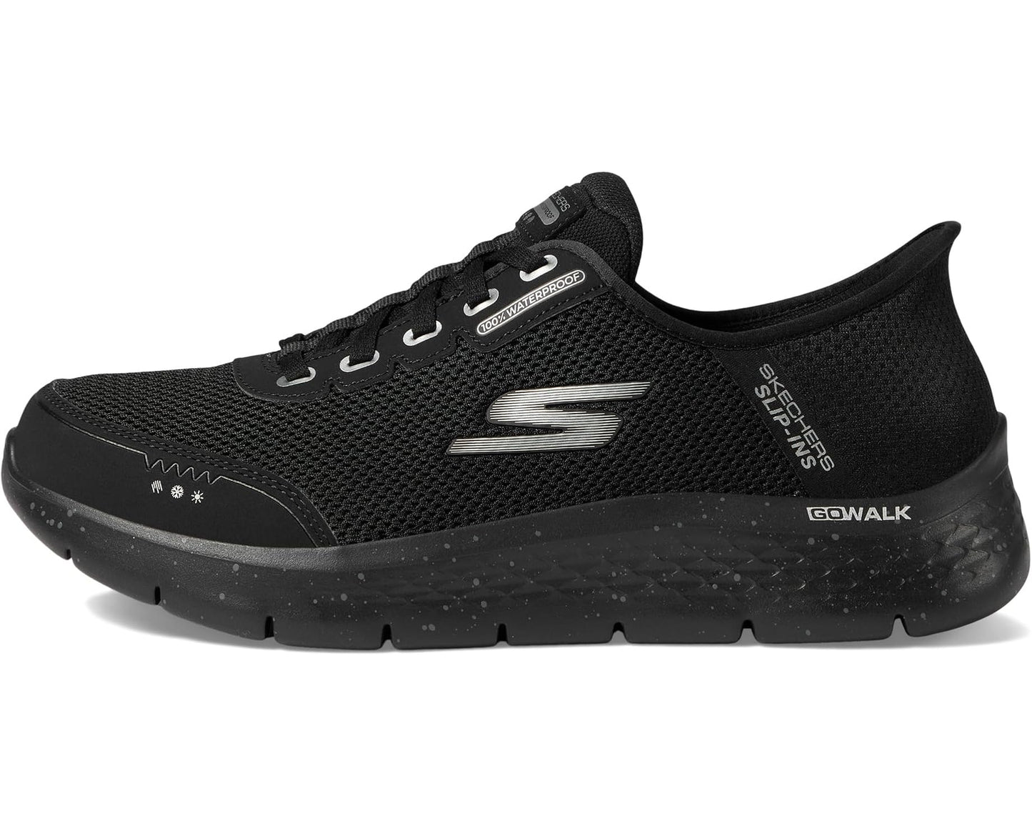 Men's SKECHERS Performance Hands Free Slip-Ins Go Walk Flex - 100% Waterproof Black/Black