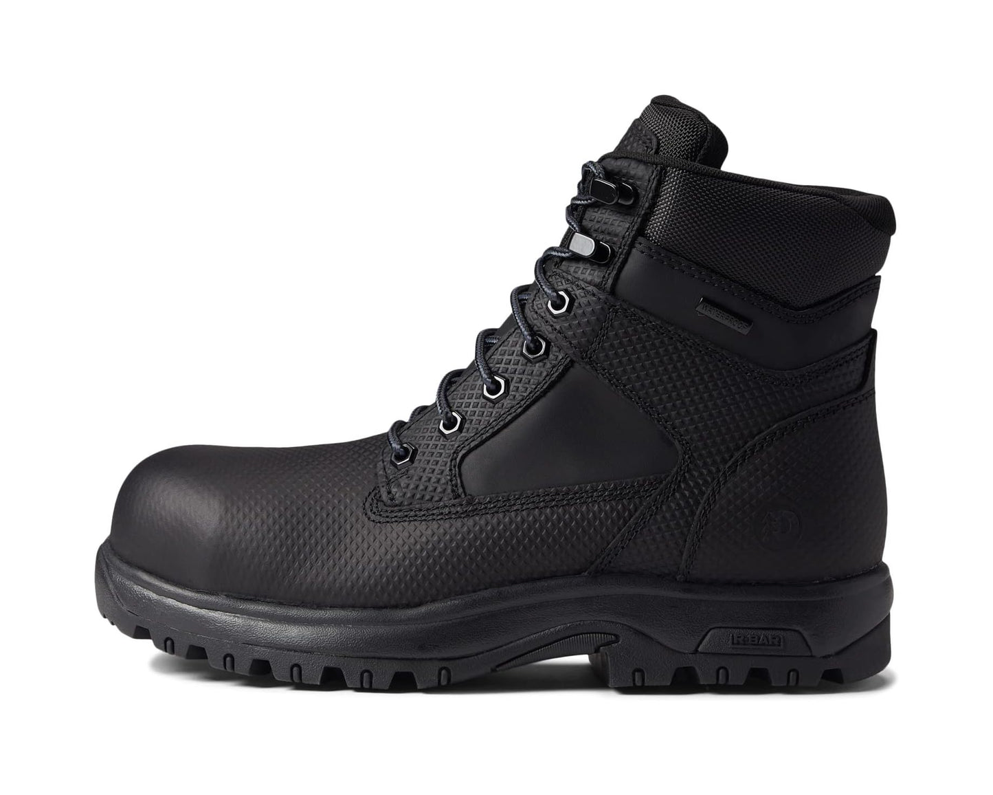 Men's Dunham 8000 Works Safety 6 Boot Black Textured Leather