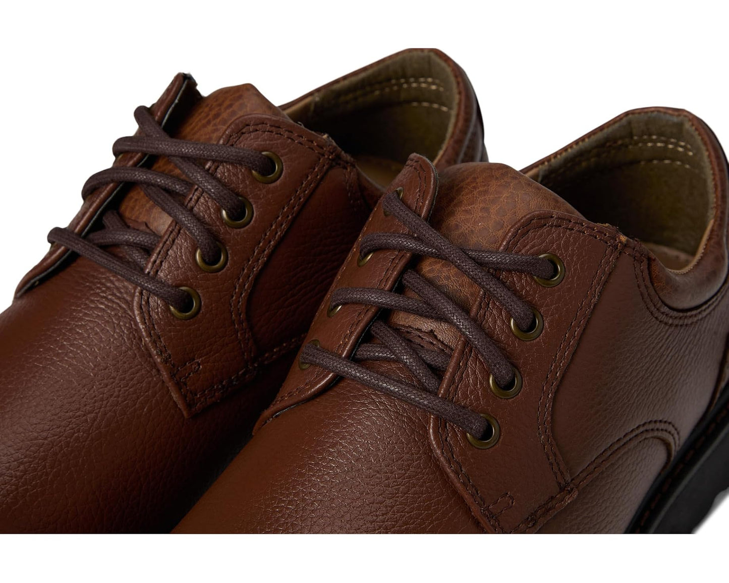 Men's Dockers Shelter Plain Toe Dark Tan Full Grain Leather