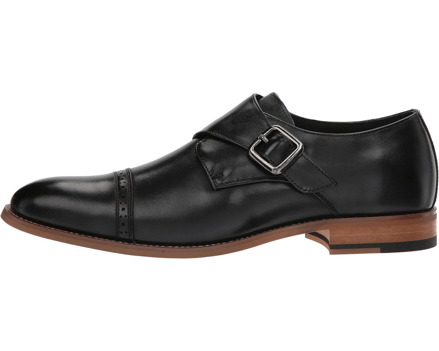 Men's Stacy Adams Desmond Cap-Toe Monk-Strap Loafer Black