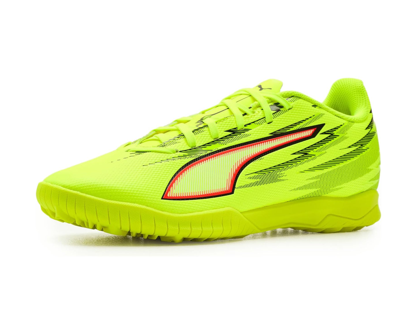 Men's PUMA Ultra 6 Play Turf Trainer Soccer Cleats Yellow Alert/Black/Glowing Red/Lime Squeeze