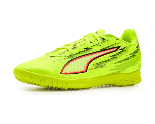 Men's PUMA Ultra 6 Play Turf Trainer Soccer Cleats Yellow Alert/Black/Glowing Red/Lime Squeeze