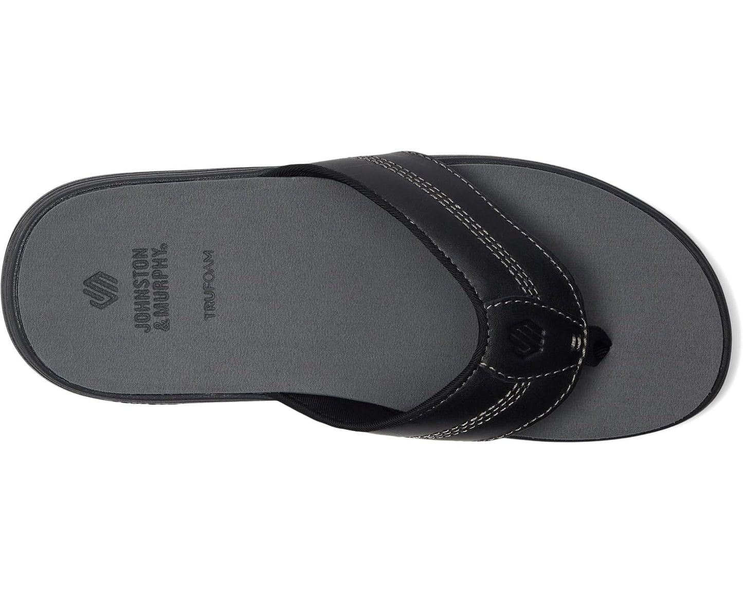 Men's Johnston & Murphy Upton Flip Flop Black Full Grain