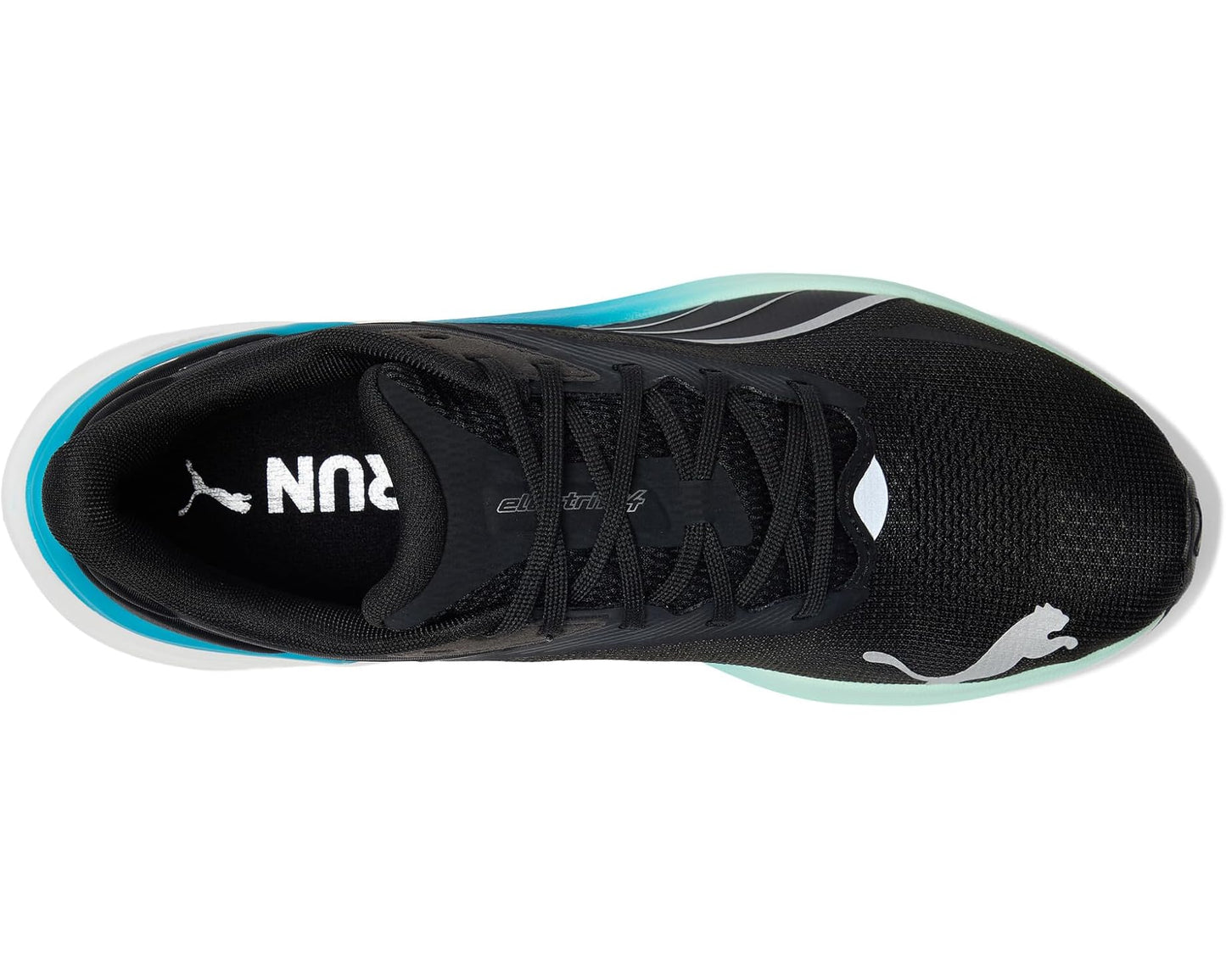 Men's PUMA Electrify Nitro 4 Running Shoes Black/Mint Melt/Speed Blue