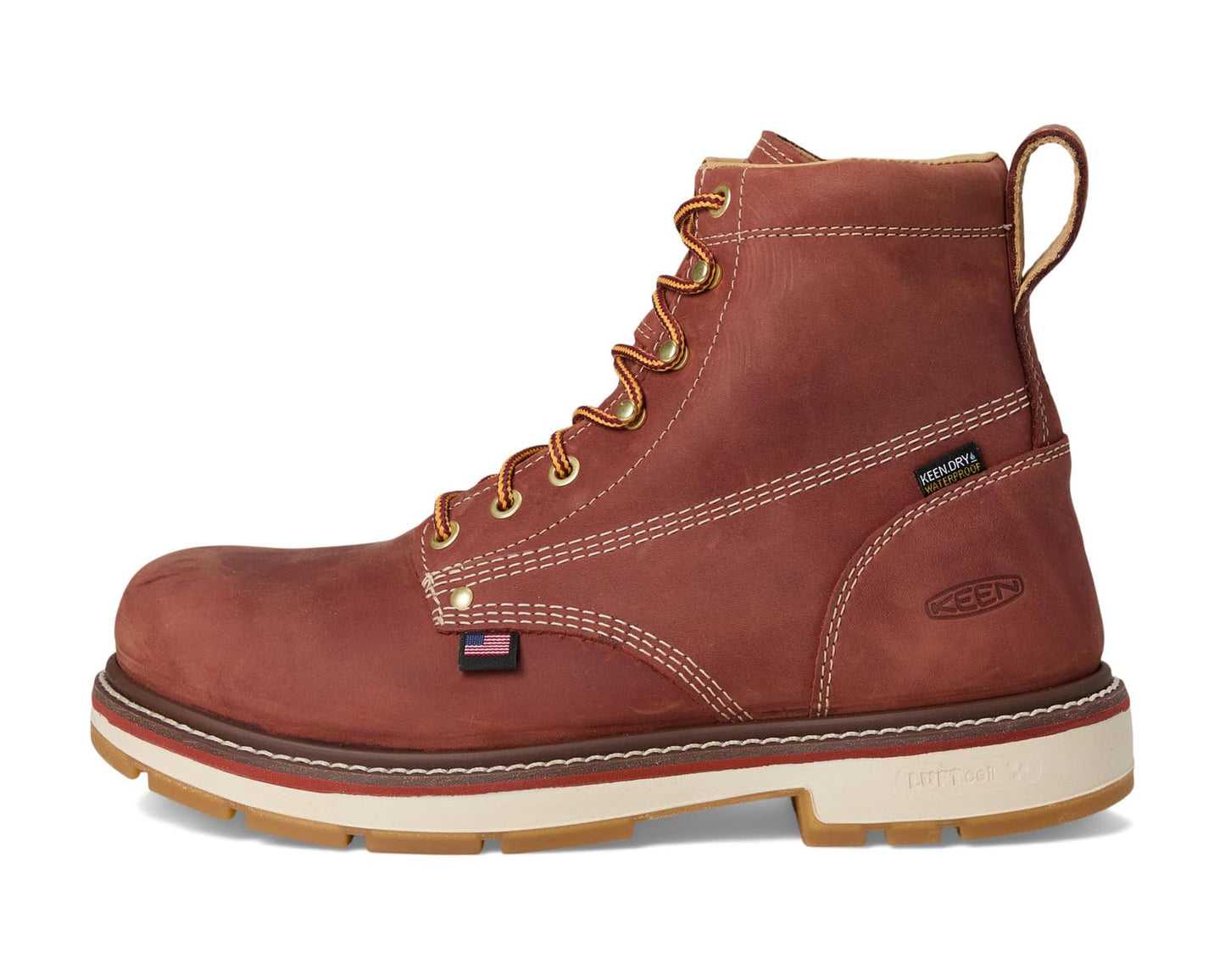 Men's KEEN Utility Liberty 6 Waterproof 90° Heel Boot (Carbon Toe) Bombay Brown/Gum