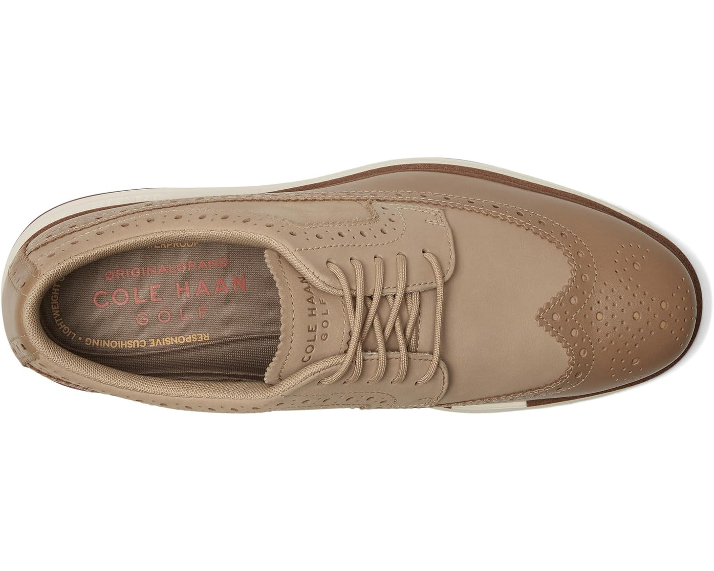 Men's Cole Haan Original Grand Tour Golf Waterproof Birch Beige/Cinnabar/Ivory Wp