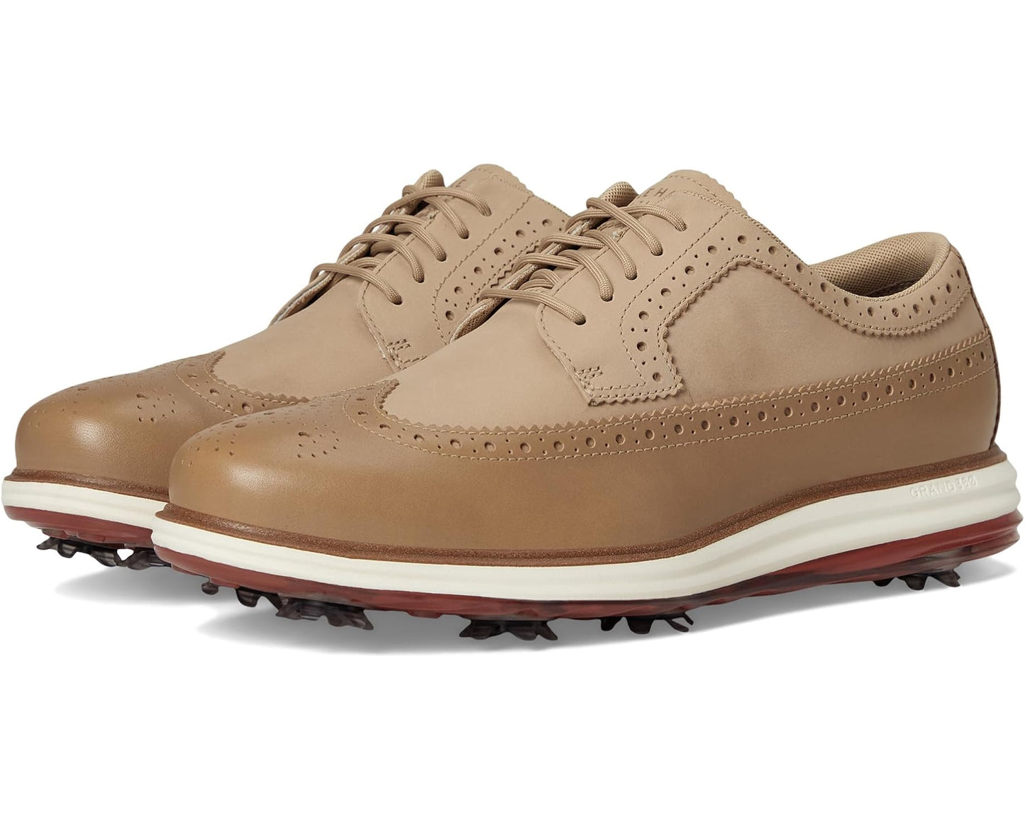 Men's Cole Haan Original Grand Tour Golf Waterproof Birch Beige/Cinnabar/Ivory Wp