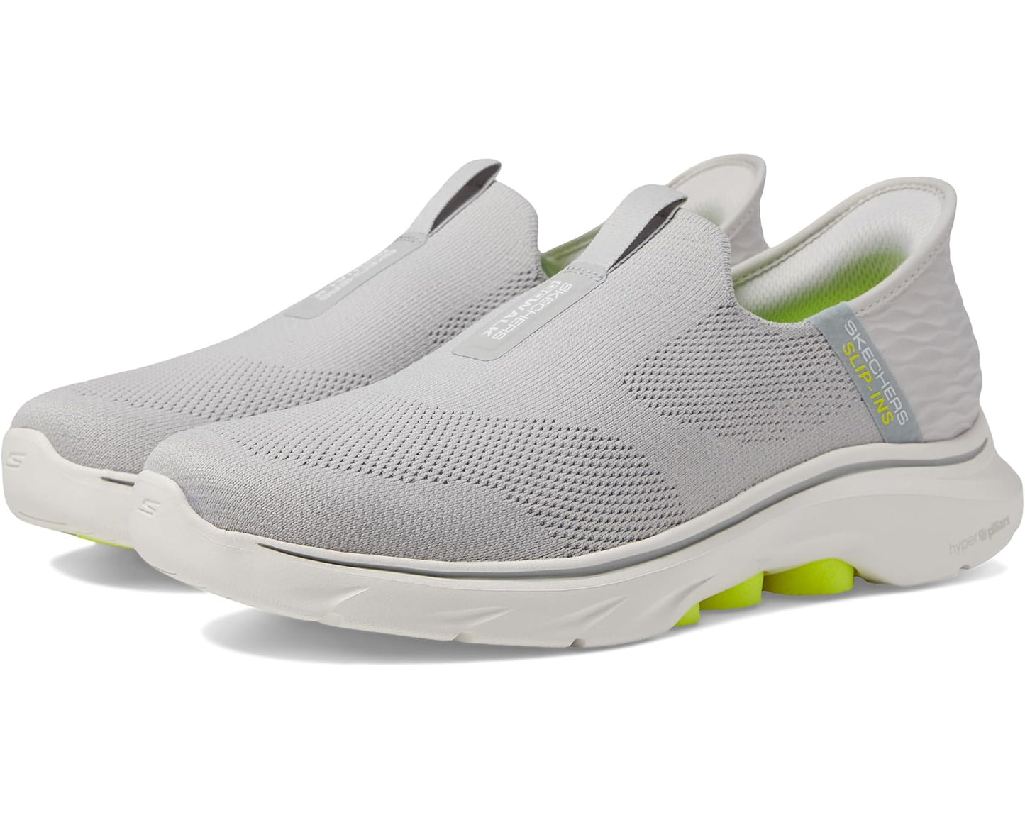 Men's SKECHERS Performance Go Walk 7 - Easy On 2 Hands Free Slip-Ins Grey/Yellow
