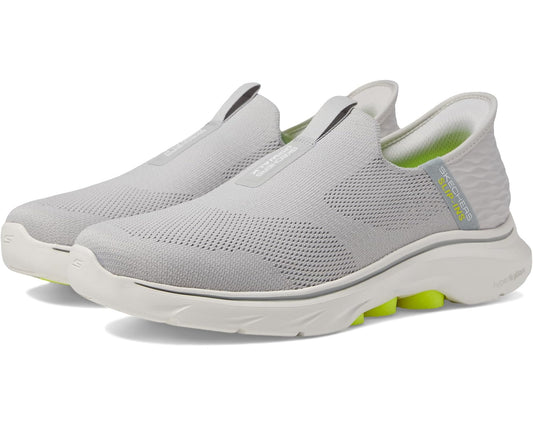 Men's SKECHERS Performance Go Walk 7 - Easy On 2 Hands Free Slip-Ins Grey/Yellow
