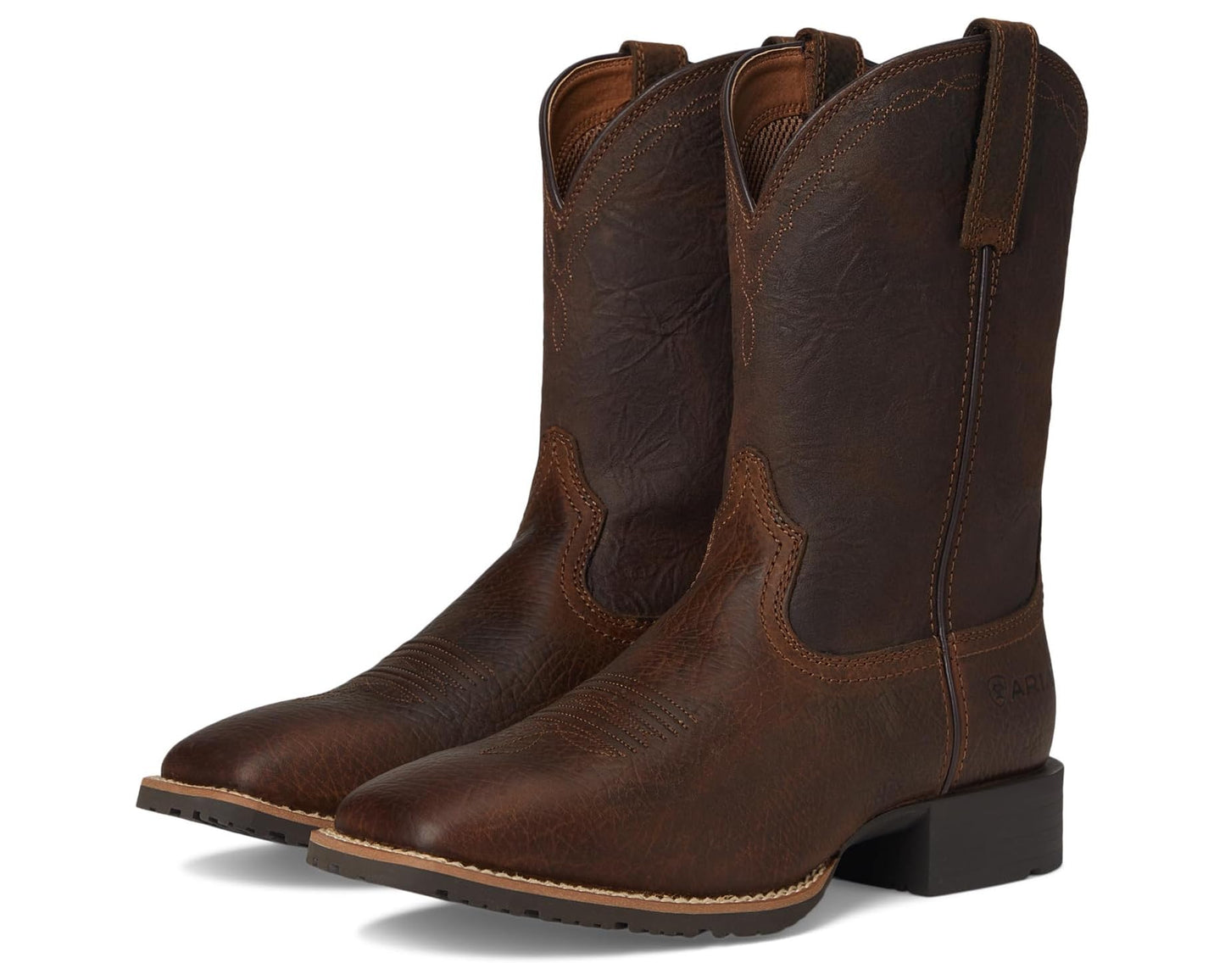 Men's Ariat Hybrid Grit Western Boots Earth/Alamo Brown