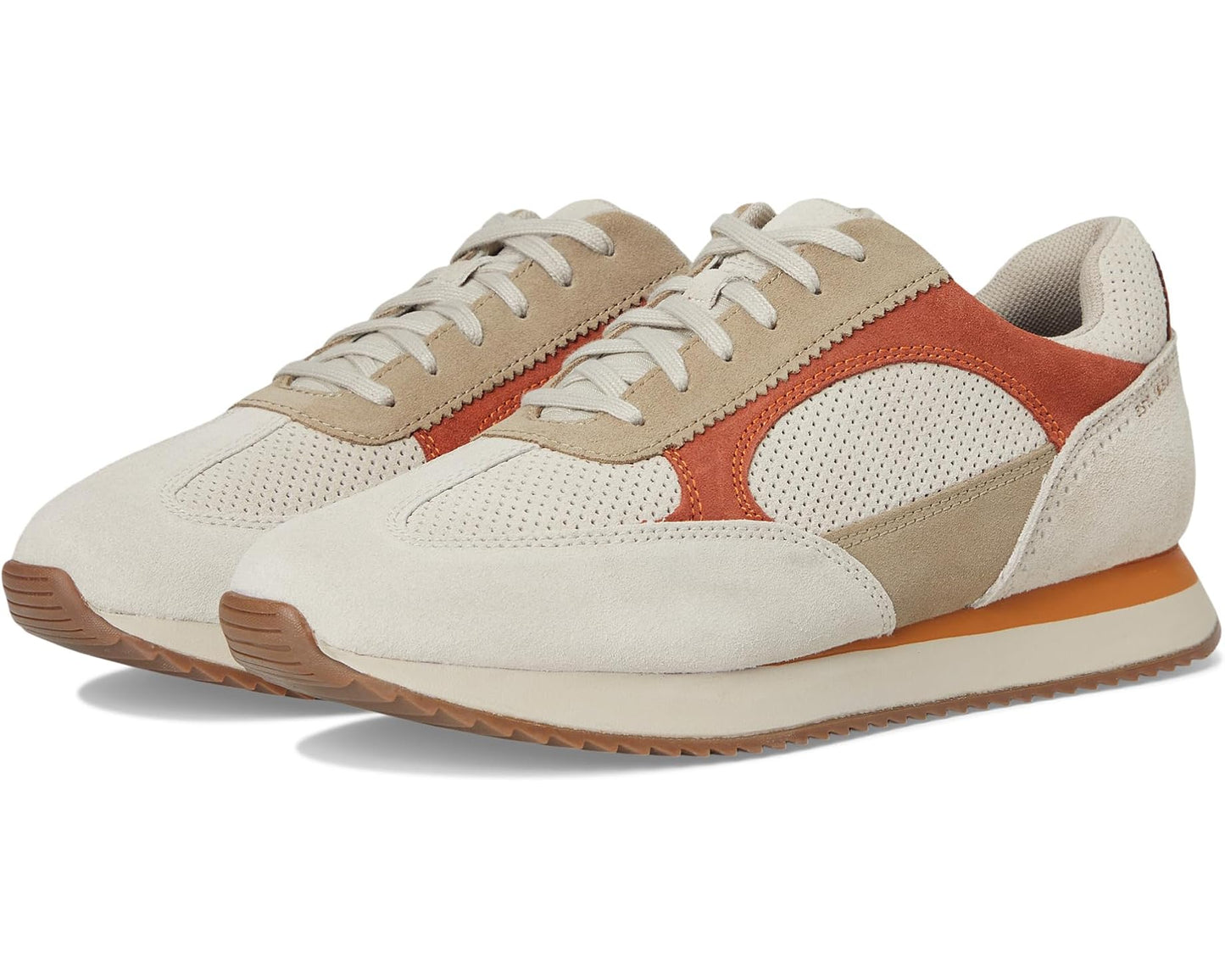 Men's Johnston & Murphy Chase Perfed T-Toe Taupe/Beige/Rust Suede
