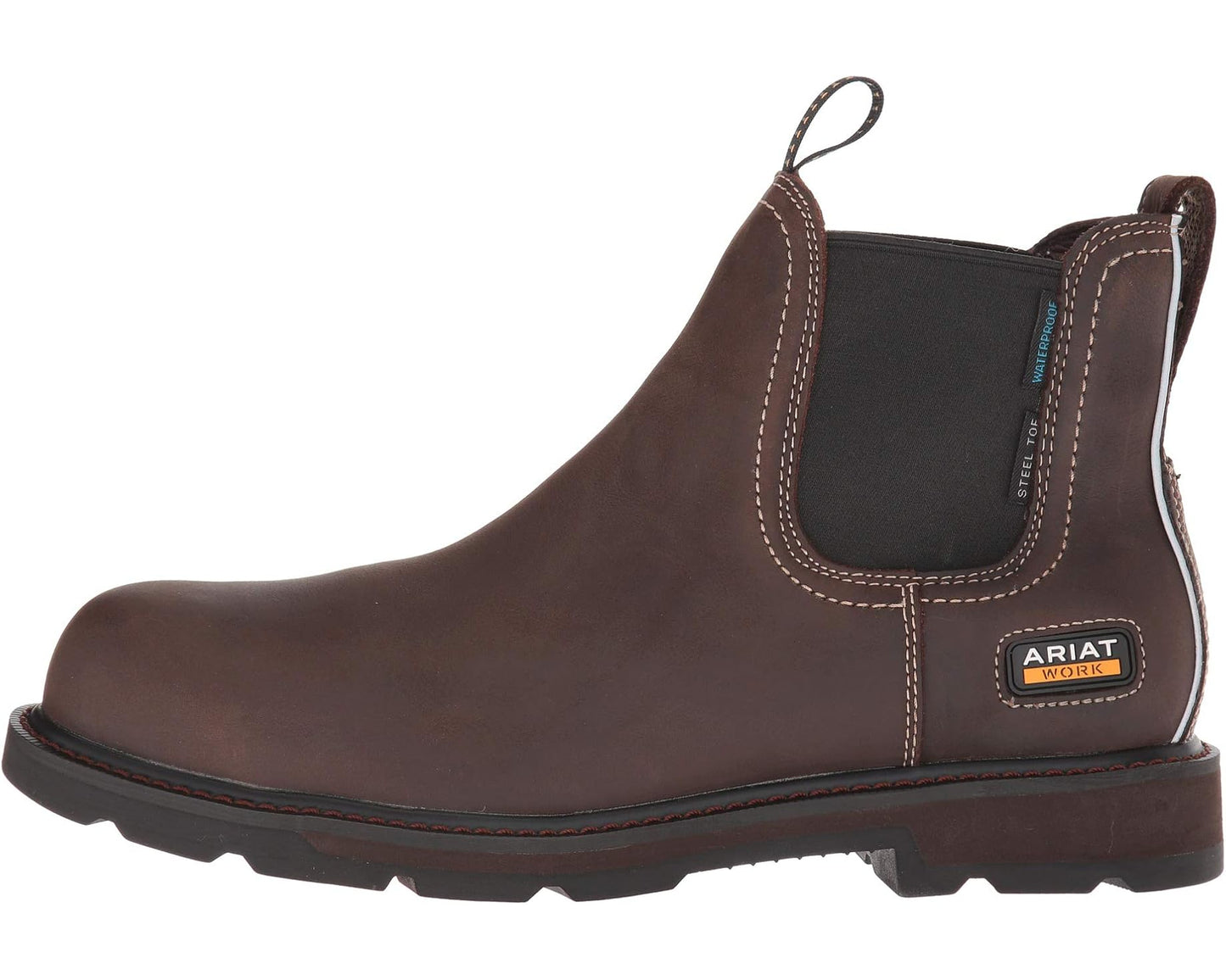 Men's Ariat Groundbreaker Chelsea H2O Steel Toe Dark Brown