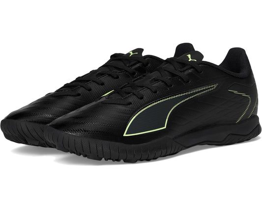 Men's PUMA Ultra 6 Play Turf Trainer Soccer Cleats Black/Fizzy Light/Green Terrain