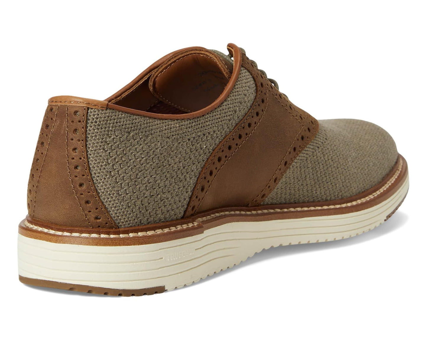 Men's Johnston & Murphy Upton Knit Saddle Taupe Knit/Brown Oiled Full Grain