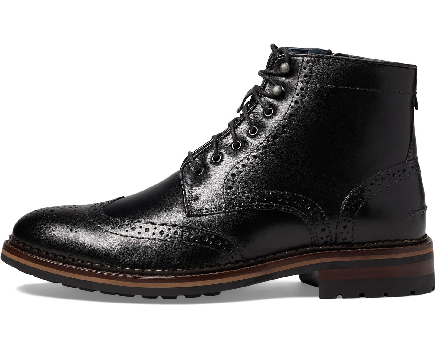 Men's Johnston & Murphy Connelly Wing Tip Boot Black Full Grain