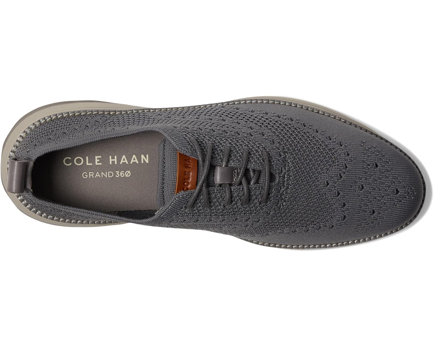 Men's Cole Haan Grand Hurrion Stitchlite Wing Tip Oxford Quiet Shade/British Tan/Dove