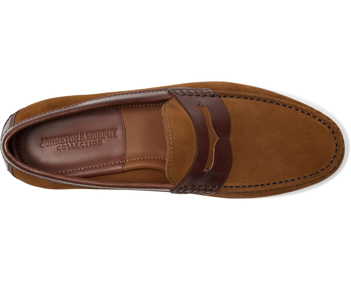 Men's Johnston & Murphy Collection Baldwin Penny Snuff Waxed English Suede/Brown Full Grain