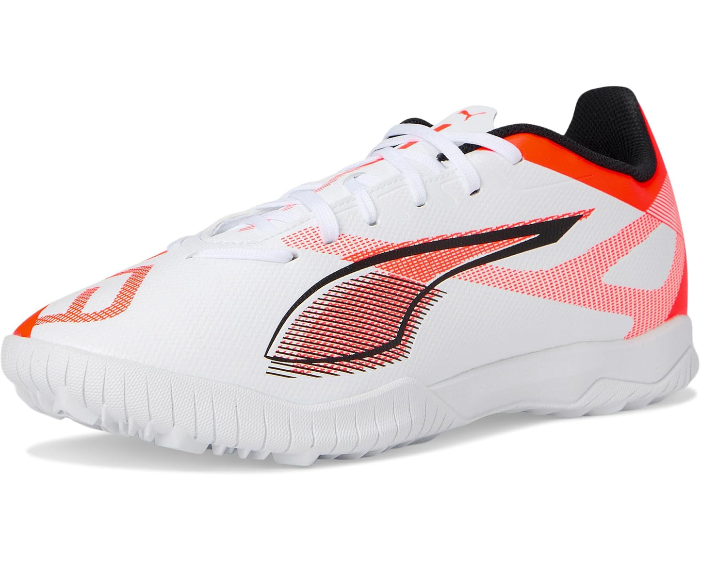 Men's PUMA Ultra 5 Play Turf Trainer Soccer Cleats Puma White-Puma Black-Glowing Red