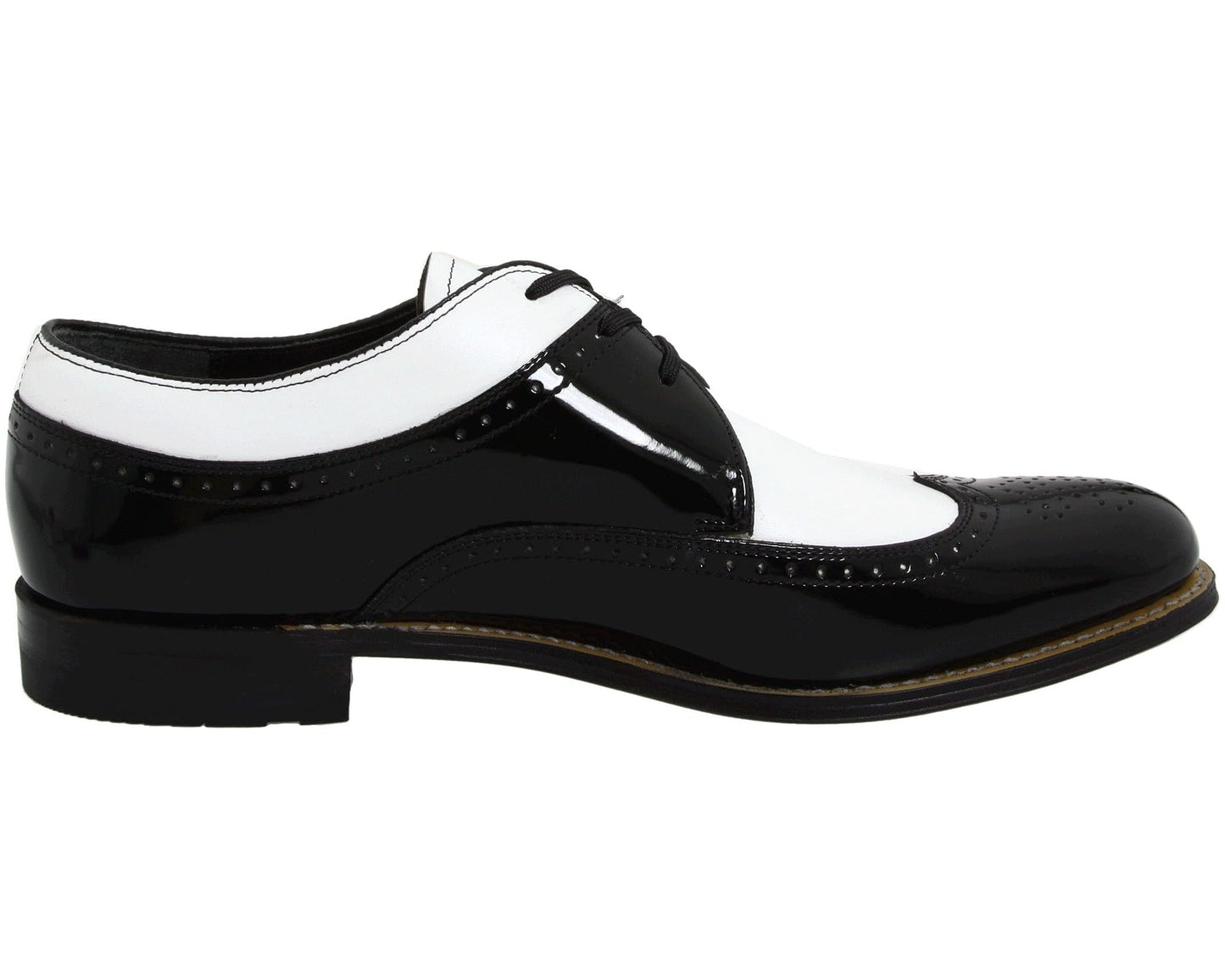 Men's Stacy Adams Dayton - Wingtip Black w/ White