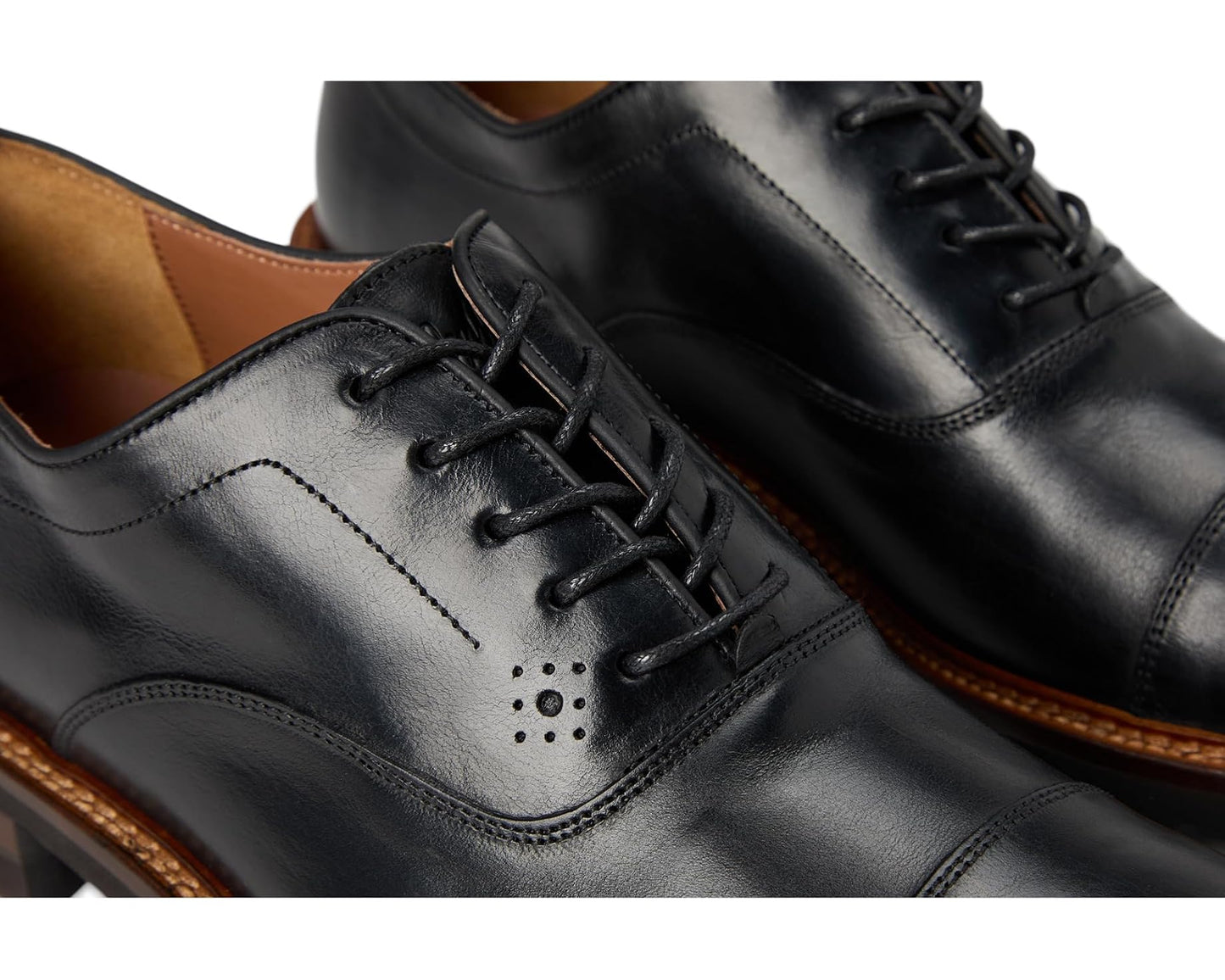 Men's Johnston & Murphy Collection Hartford Cap Toe Black Italian Calfskin