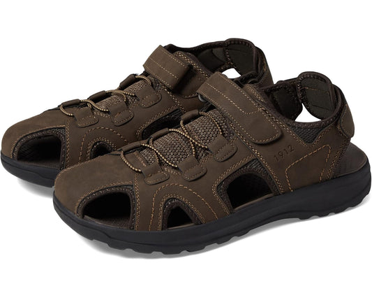 Men's Nunn Bush Huck Sport Closed Toe Fisherman Sandal Brown