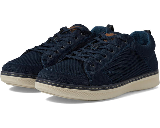 Men's Nunn Bush Aspire Knit Moccasin Toe Sneaker Oxford Comfortable Lightweight Fabric Lace Up Navy