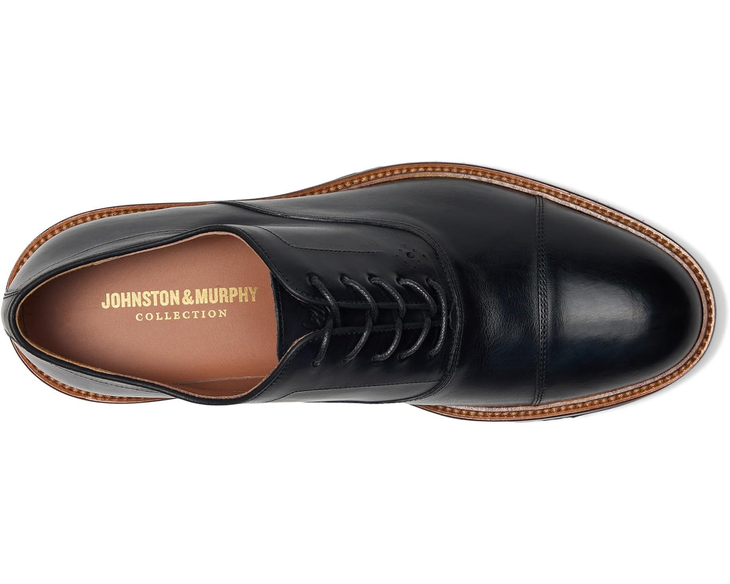 Men's Johnston & Murphy Collection Hartford Cap Toe Black Italian Calfskin