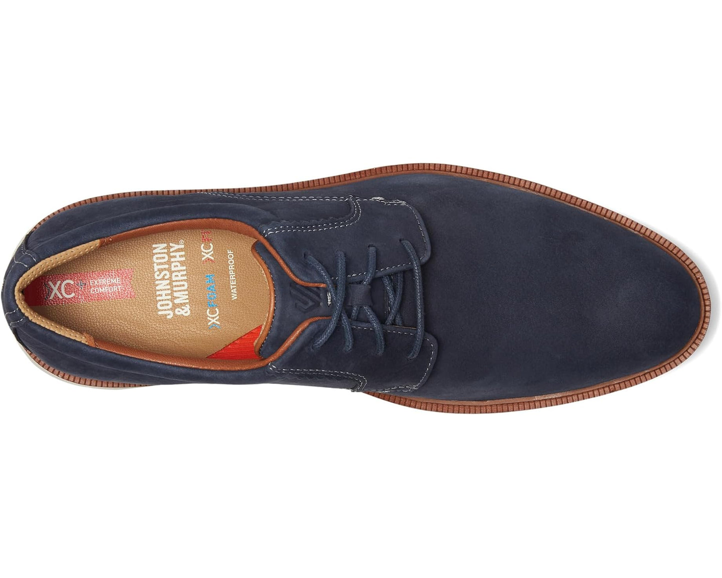 Men's Johnston & Murphy XC+ Parker Plain Toe Navy Waterproof Nubuck