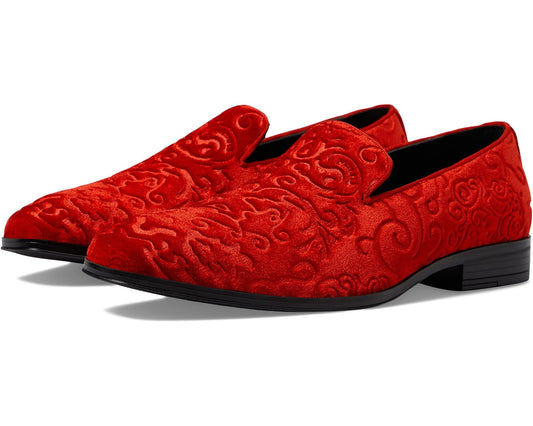 Men's Stacy Adams Saunders Velour Slip-On Red