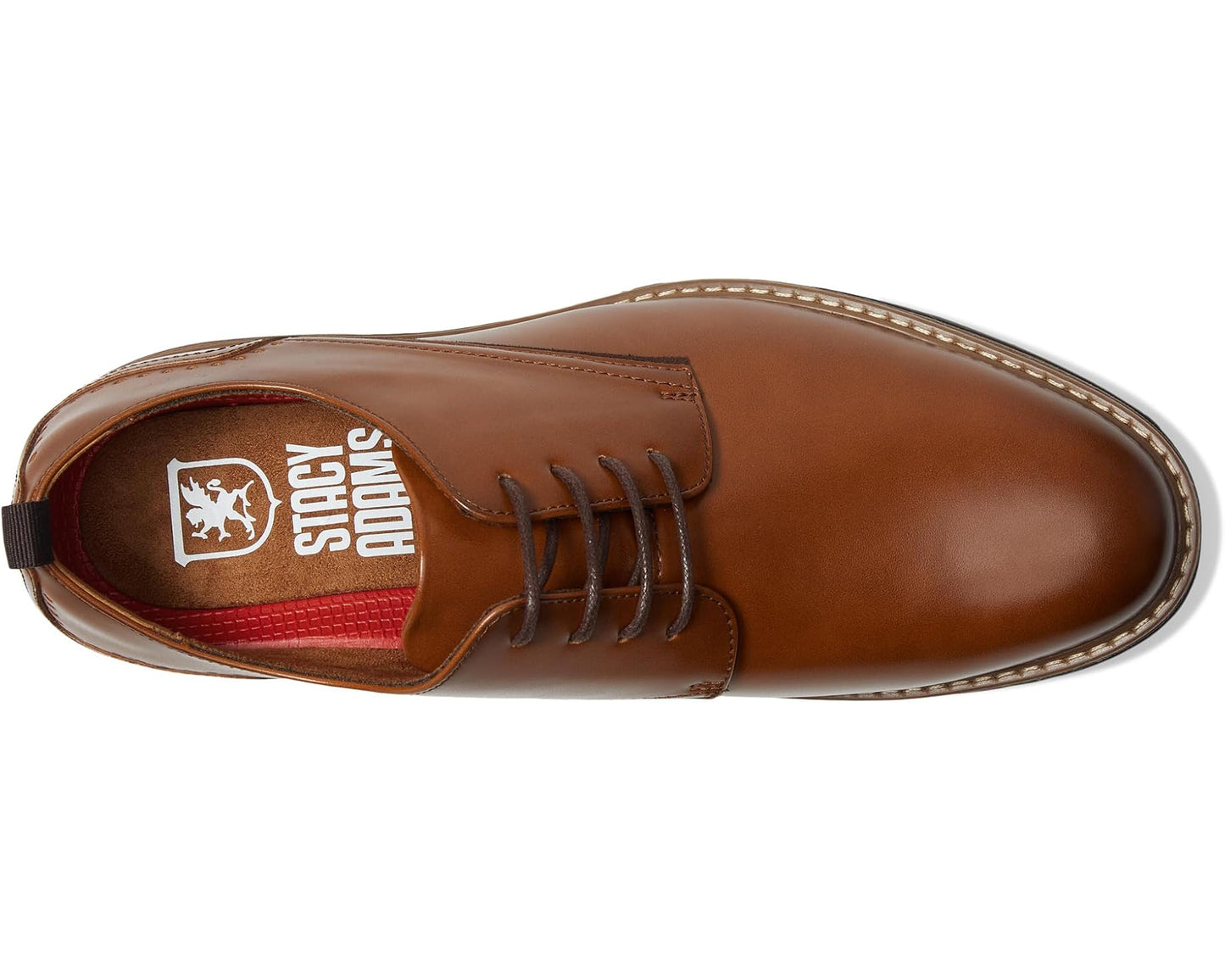 Men's Stacy Adams Pacer Plain Toe Oxford Cognac