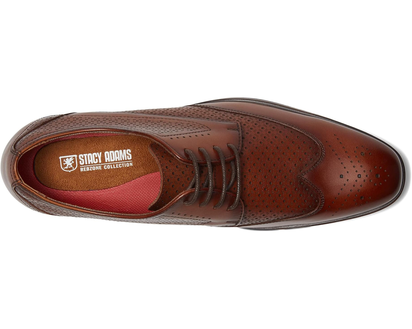 Men's Stacy Adams Asher Wingtip Lace Oxford Cognac