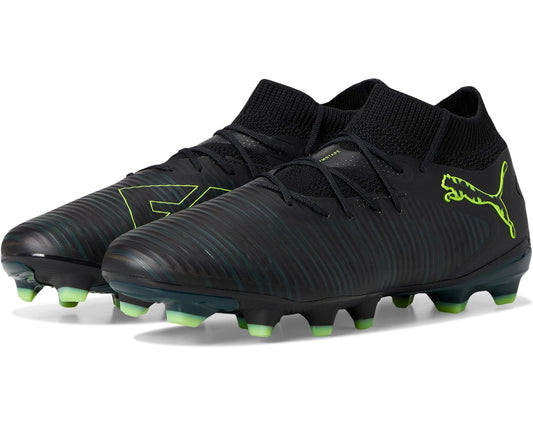 Men's PUMA Future 8 Pro Firm, Artificial Ground Soccer Cleats Black/Fizzy Light/Green Terrain