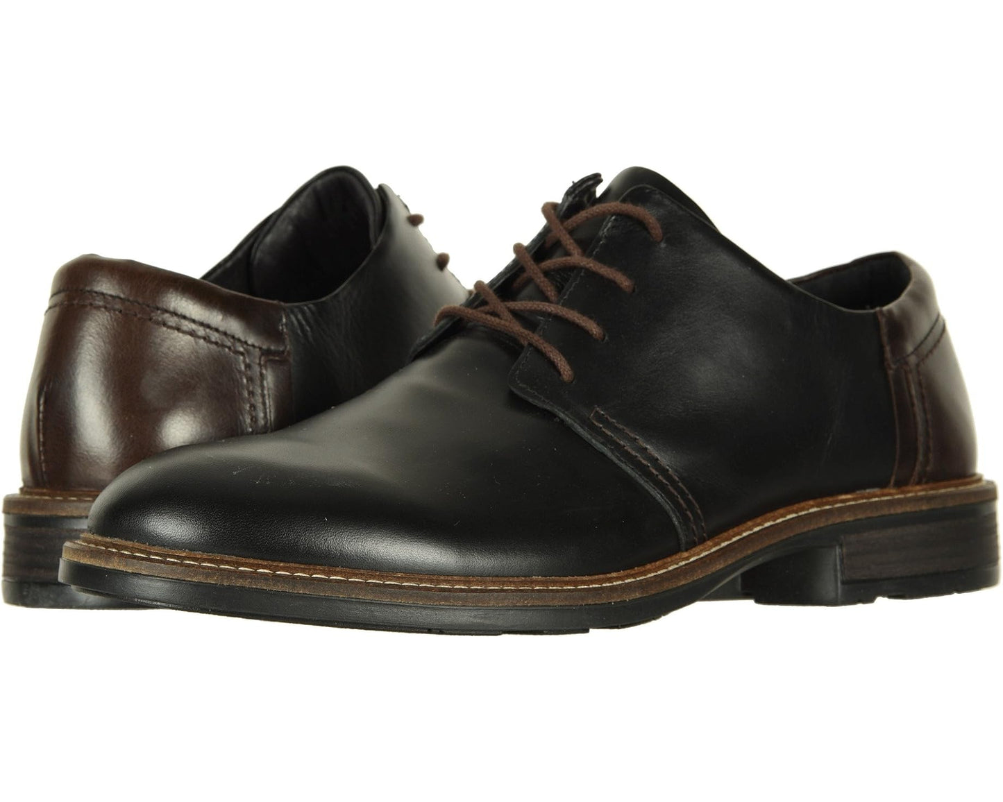 Men's Naot Chief Black Raven Leather/Walnut Leather