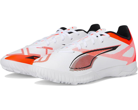 Men's PUMA Ultra 5 Play Turf Trainer Soccer Cleats Puma White-Puma Black-Glowing Red