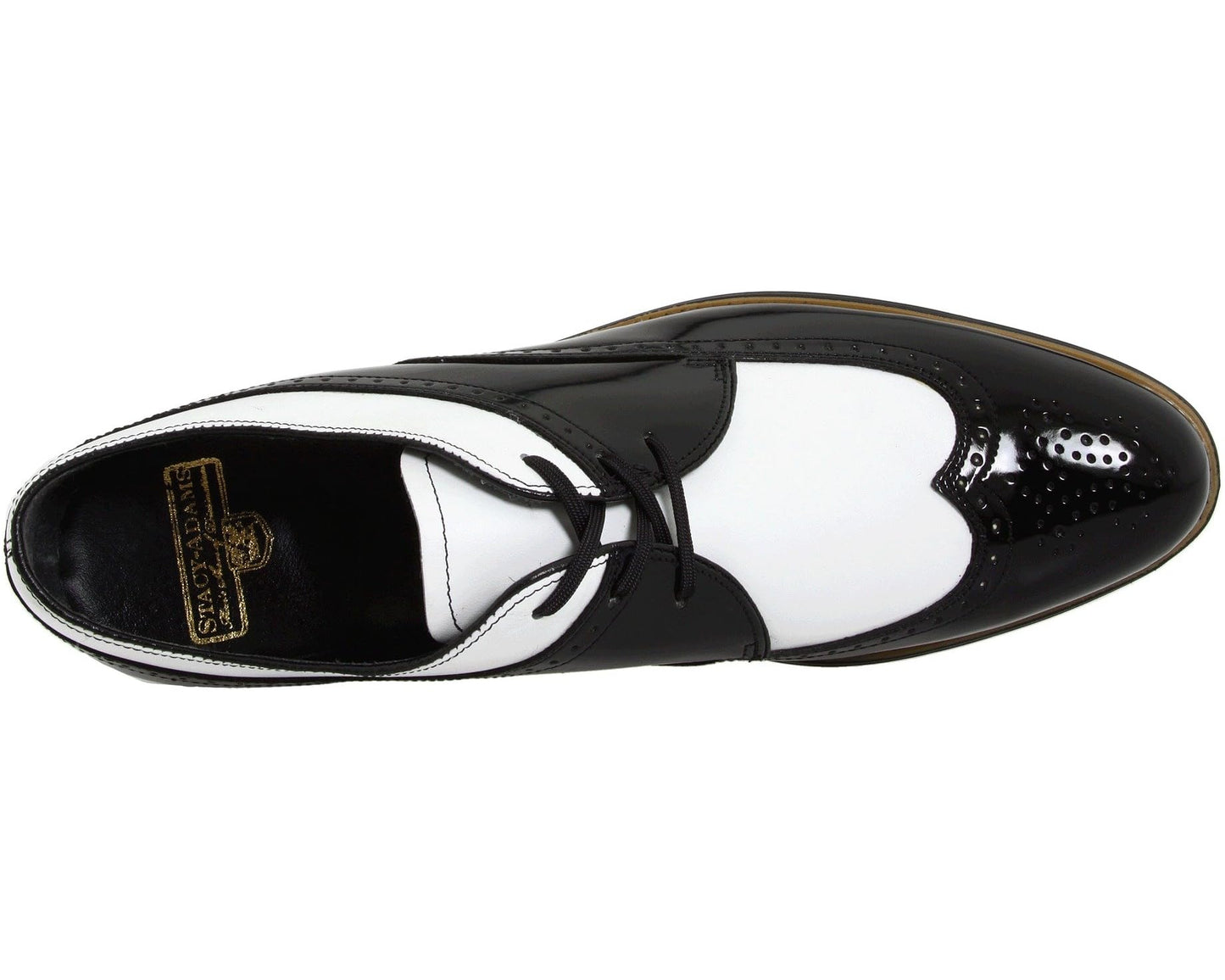 Men's Stacy Adams Dayton - Wingtip Black w/ White