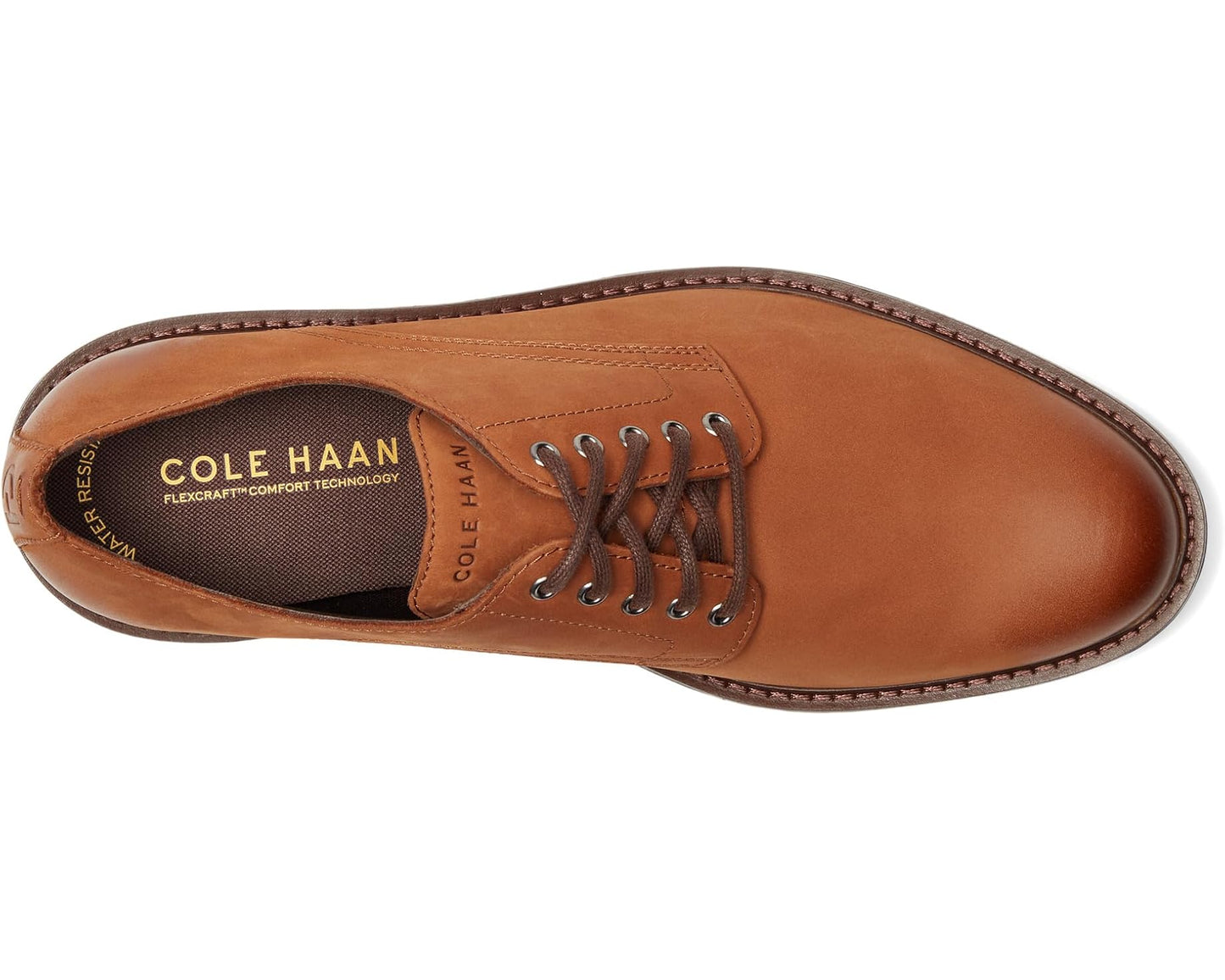 Men's Cole Haan Chamberlin Grand Plain Toe Oxfords British Tan Nubuck/Black Water Resistant