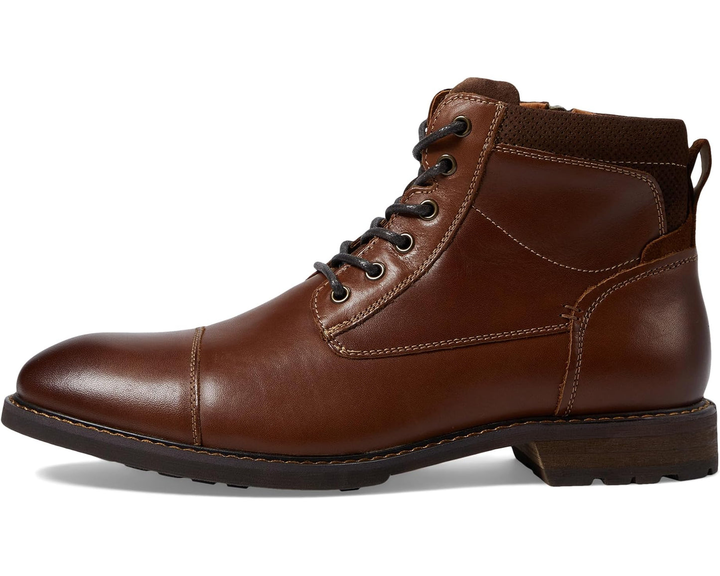 Men's Florsheim Lodge Cap Toe Lace-Up Boots Chestnut Smooth