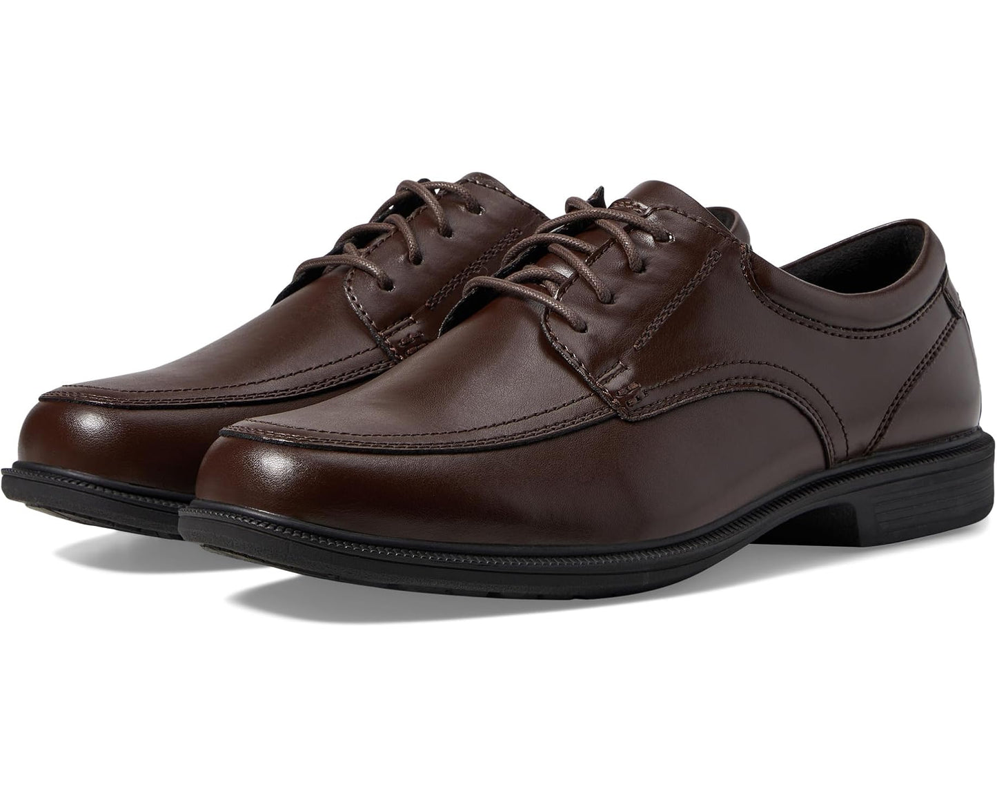 Men's Nunn Bush Bourbon Street Moc Toe Oxford with KORE Slip Resistant Walking Comfort Technology Brown