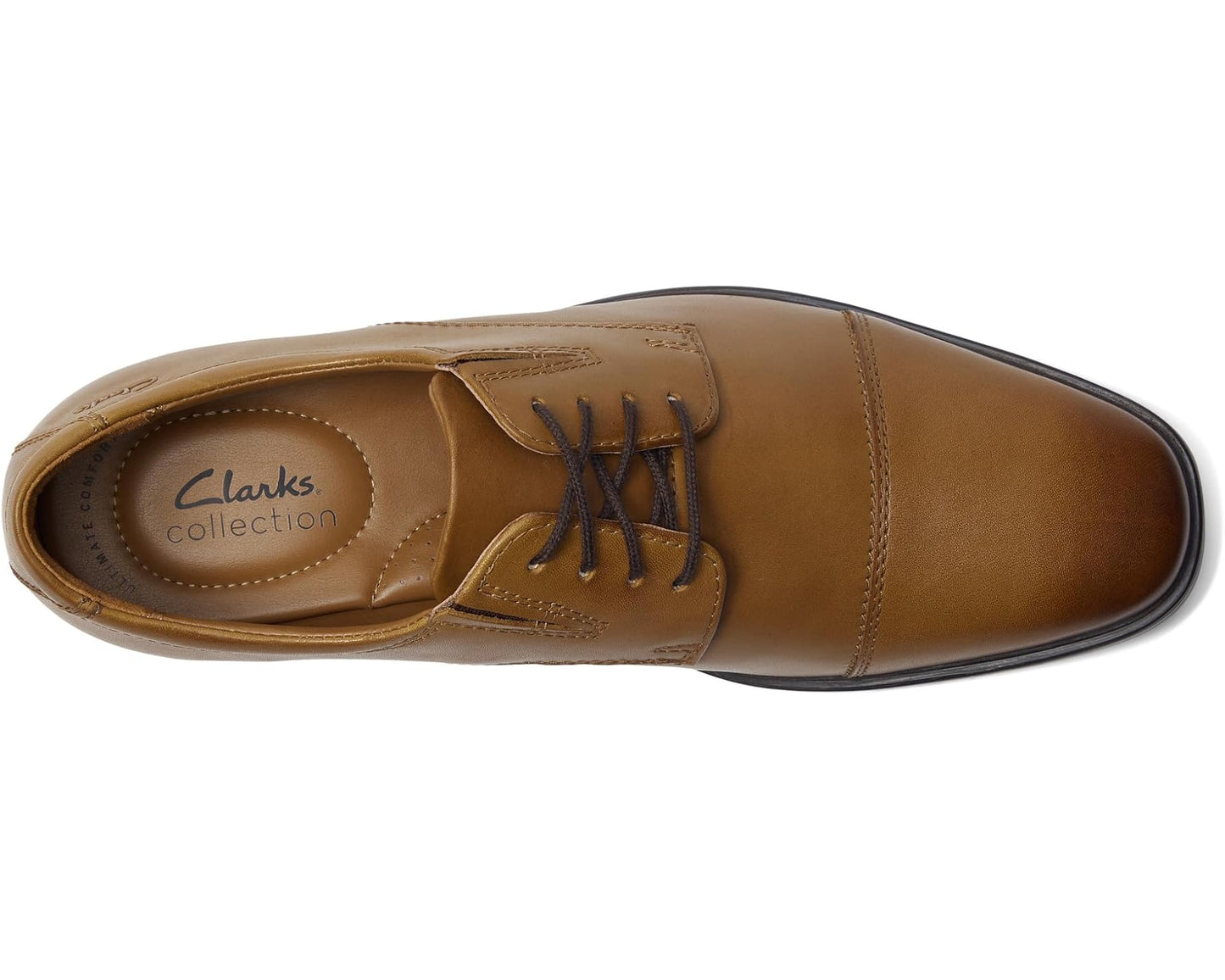 Men's Clarks Tilden Cap Dark Tan Leather