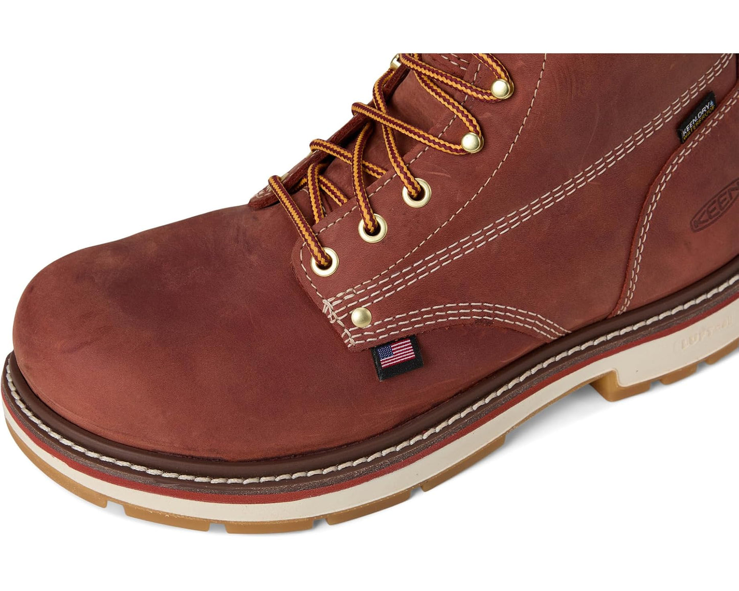 Men's KEEN Utility Liberty 6 Waterproof 90° Heel Boot (Carbon Toe) Bombay Brown/Gum
