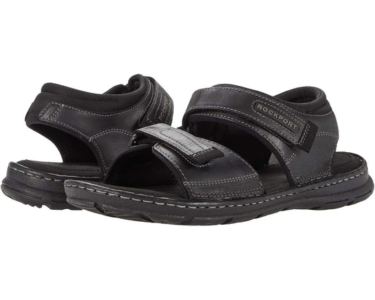 Men's Rockport Darwyn Quarter Strap Black Leather II