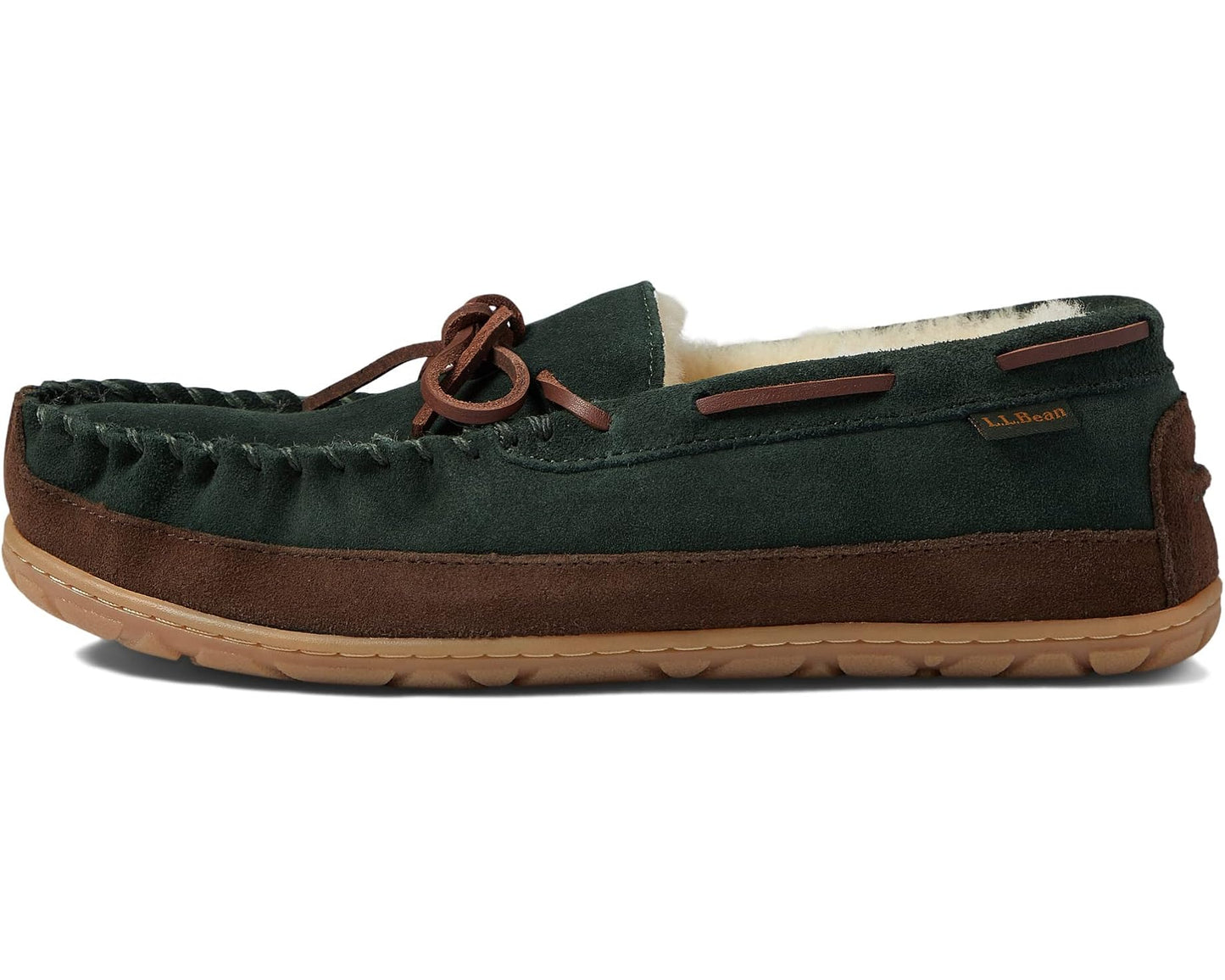 Men's L.L.Bean Wicked Good Moccasins Black Spruce/Chocolate