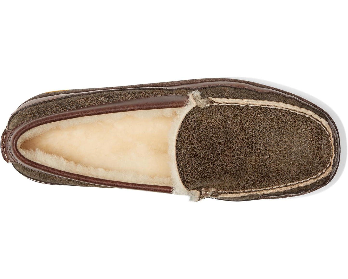 Men's L.L.Bean Lodge Moc Vibram Shearling Slippers Deepest Brown
