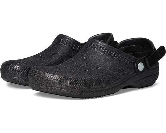 Unisex Crocs Work Classic Work Clogs Black Glitter