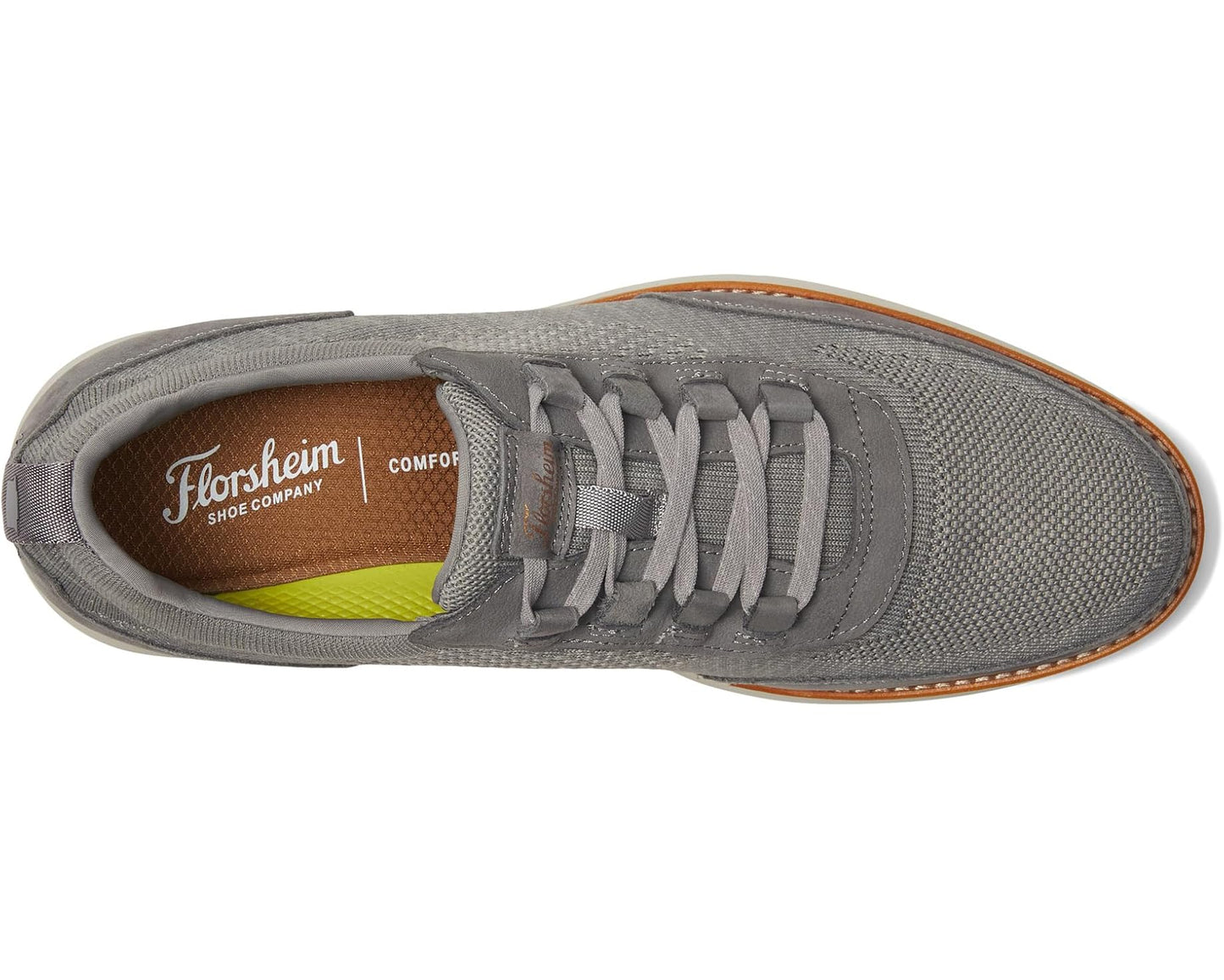 Men's Florsheim Launch Knit Elastic Lace Moc Toe Slip-On Gray