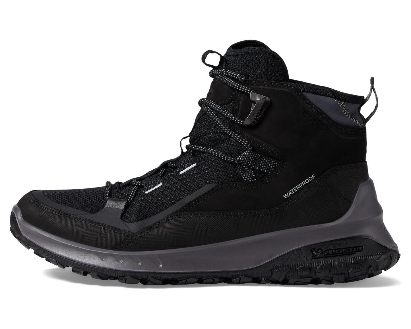 Men's ECCO Sport Ultra Terrain Waterproof Mid Hiking Boot Black/Black/Black