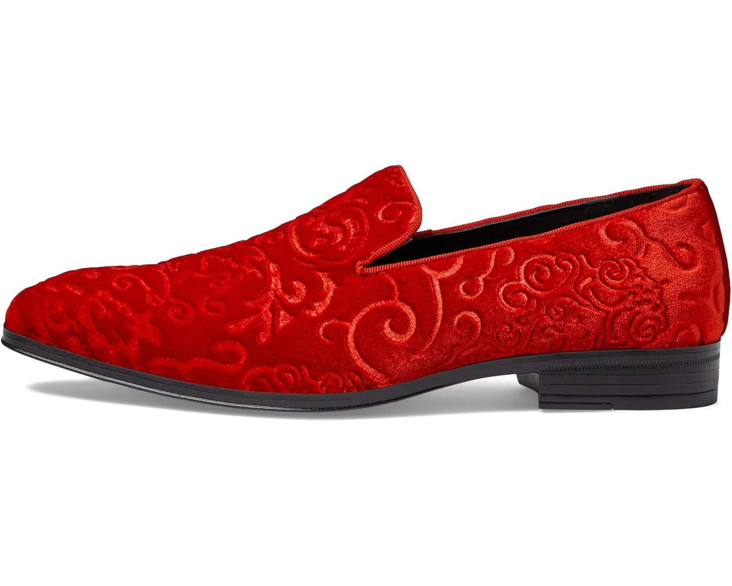 Men's Stacy Adams Saunders Velour Slip-On Red